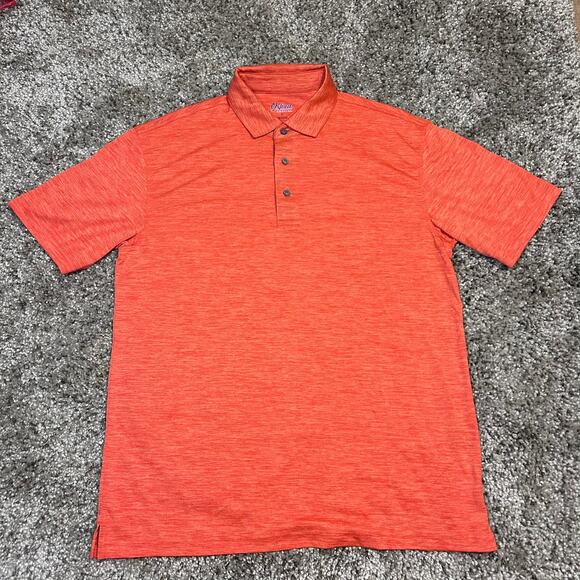 Oxford American Men's Heathered Orange Golf Polo - Size Large - Picture 2 of 4